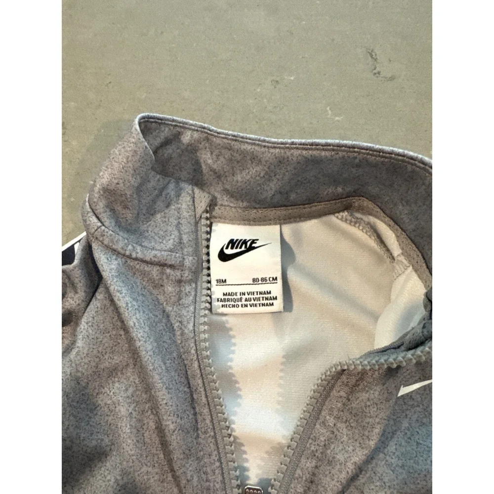 Nike Gray Track‎ Jacket Full Zip Toddler 18M Sweatshirt Athletic Warm Up